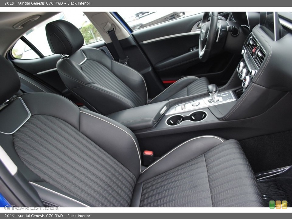 Black Interior Front Seat for the 2019 Hyundai Genesis G70 RWD #141740575