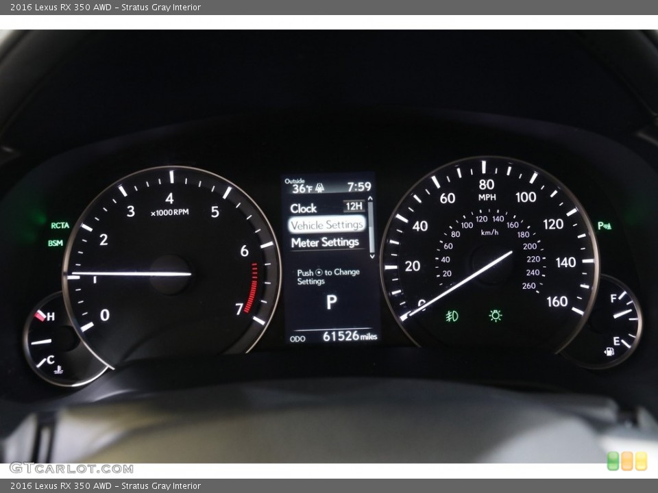 Stratus Gray Interior Gauges for the 2016 Lexus RX 350 AWD #141753486