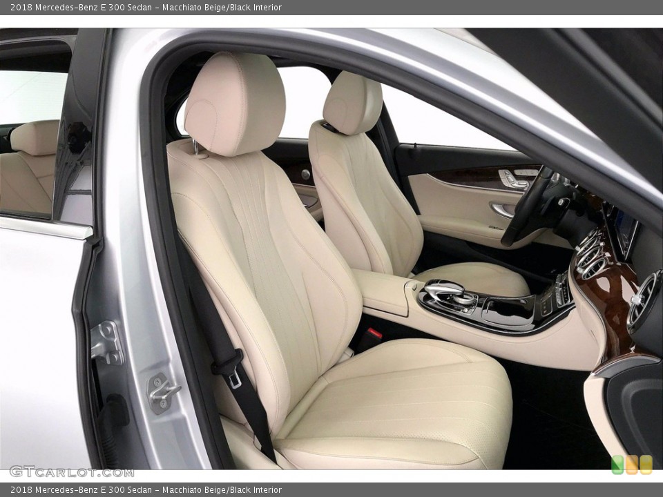 Macchiato Beige/Black Interior Front Seat for the 2018 Mercedes-Benz E 300 Sedan #141755148