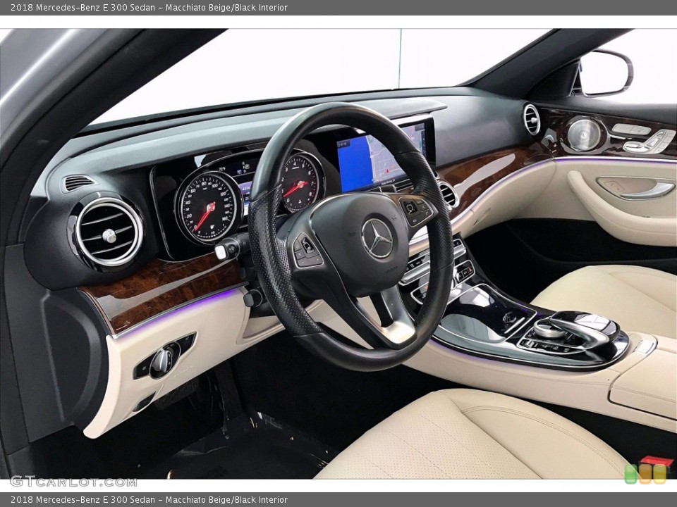 Macchiato Beige/Black Interior Prime Interior for the 2018 Mercedes-Benz E 300 Sedan #141755346