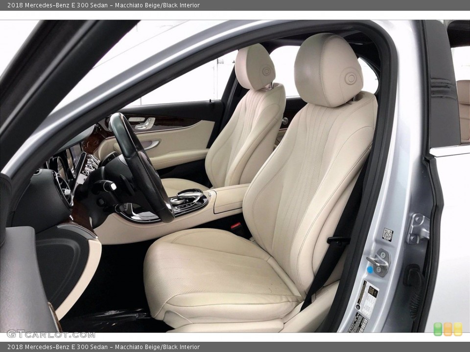 Macchiato Beige/Black Interior Front Seat for the 2018 Mercedes-Benz E 300 Sedan #141755442