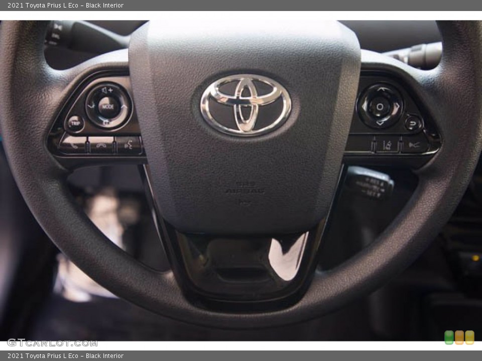 Black Interior Steering Wheel for the 2021 Toyota Prius L Eco #141760158