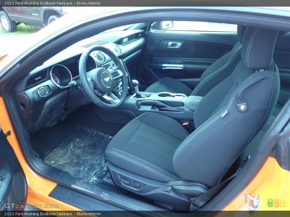 Ebony Interior Front Seat for the 2021 Ford Mustang EcoBoost Fastback #141765884