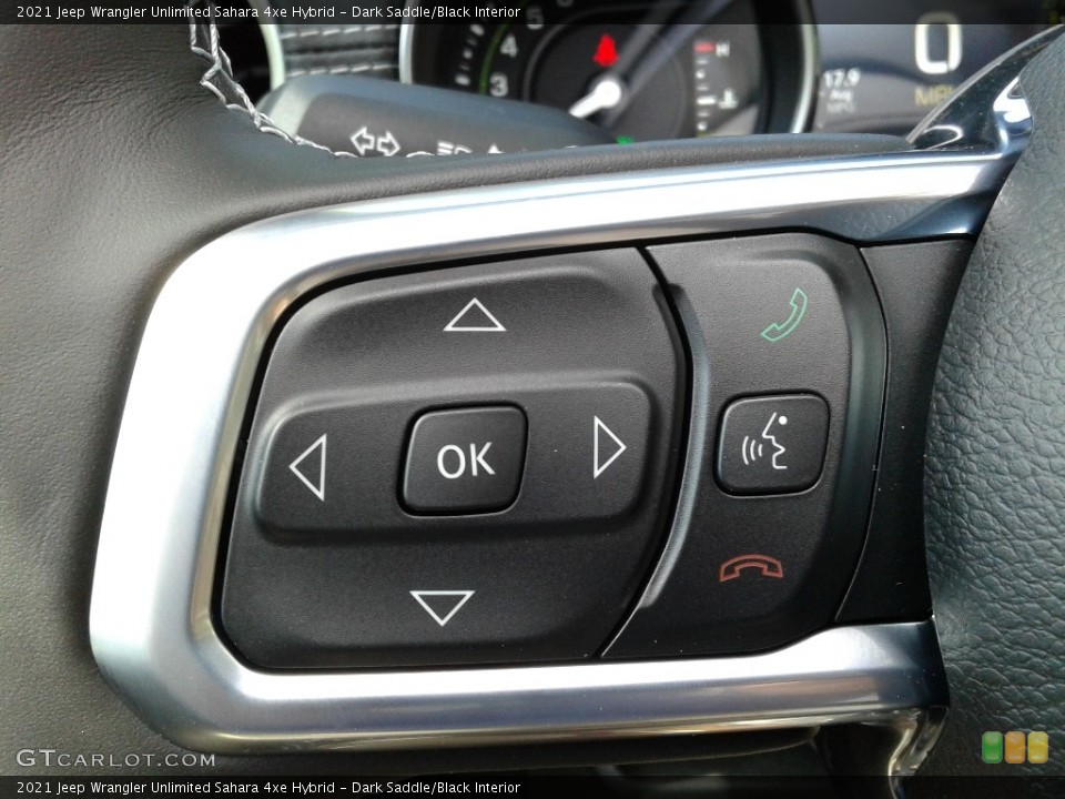 Dark Saddle/Black Interior Steering Wheel for the 2021 Jeep Wrangler Unlimited Sahara 4xe Hybrid #141769889