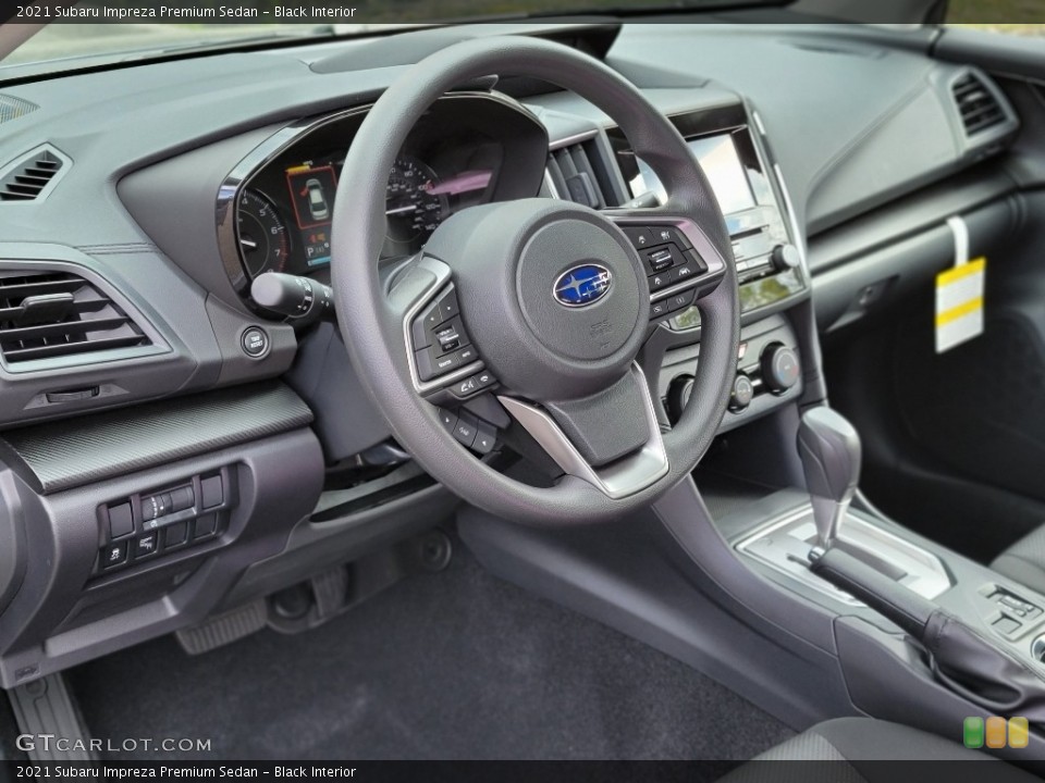 Black Interior Steering Wheel for the 2021 Subaru Impreza Premium Sedan #141770279