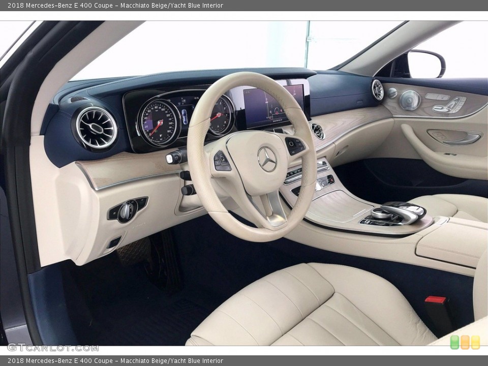 Macchiato Beige/Yacht Blue Interior Prime Interior for the 2018 Mercedes-Benz E 400 Coupe #141770678