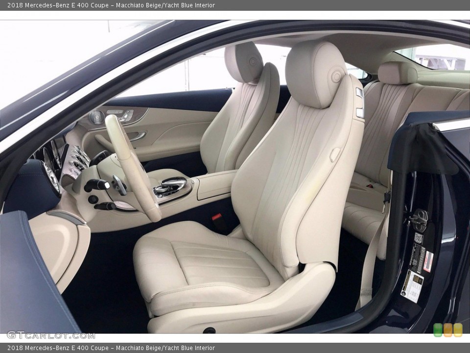 Macchiato Beige/Yacht Blue Interior Front Seat for the 2018 Mercedes-Benz E 400 Coupe #141770771