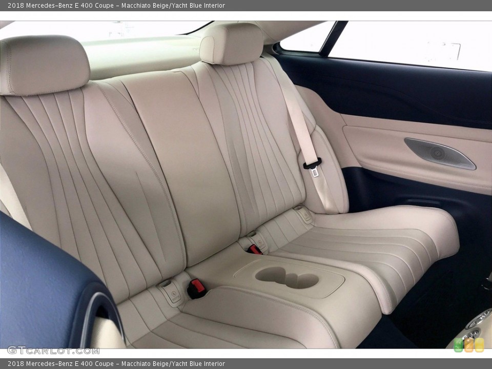 Macchiato Beige/Yacht Blue Interior Rear Seat for the 2018 Mercedes-Benz E 400 Coupe #141770793