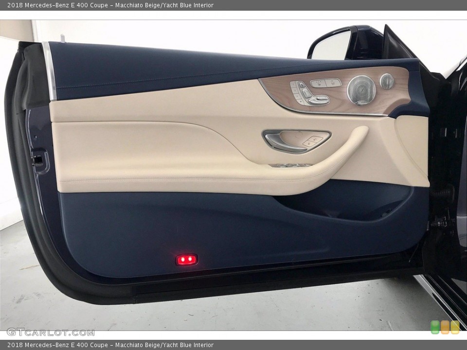 Macchiato Beige/Yacht Blue Interior Door Panel for the 2018 Mercedes-Benz E 400 Coupe #141770975