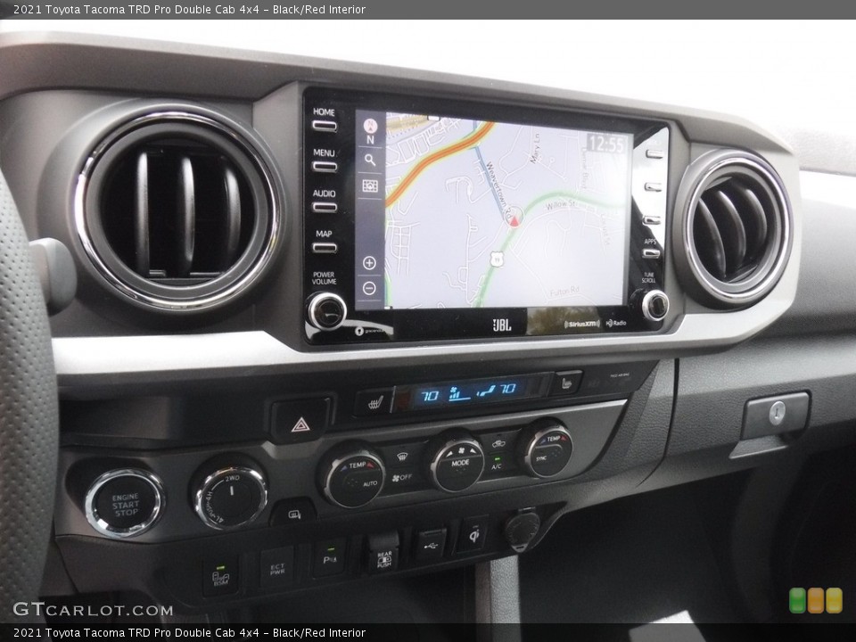 Black/Red Interior Navigation for the 2021 Toyota Tacoma TRD Pro Double Cab 4x4 #141776765