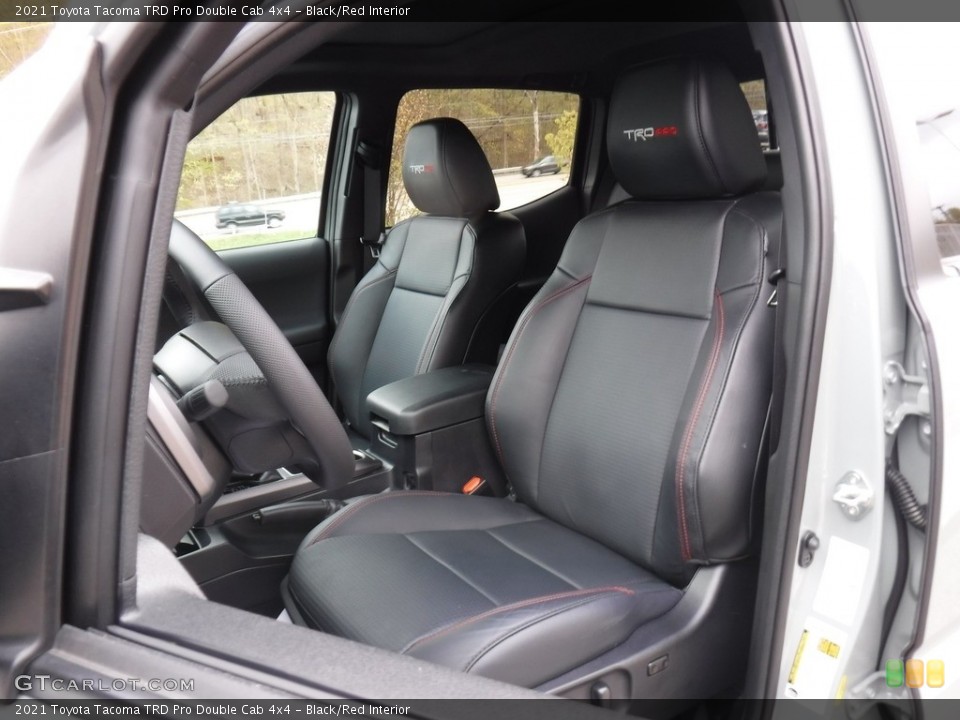 Black/Red Interior Front Seat for the 2021 Toyota Tacoma TRD Pro Double Cab 4x4 #141776966