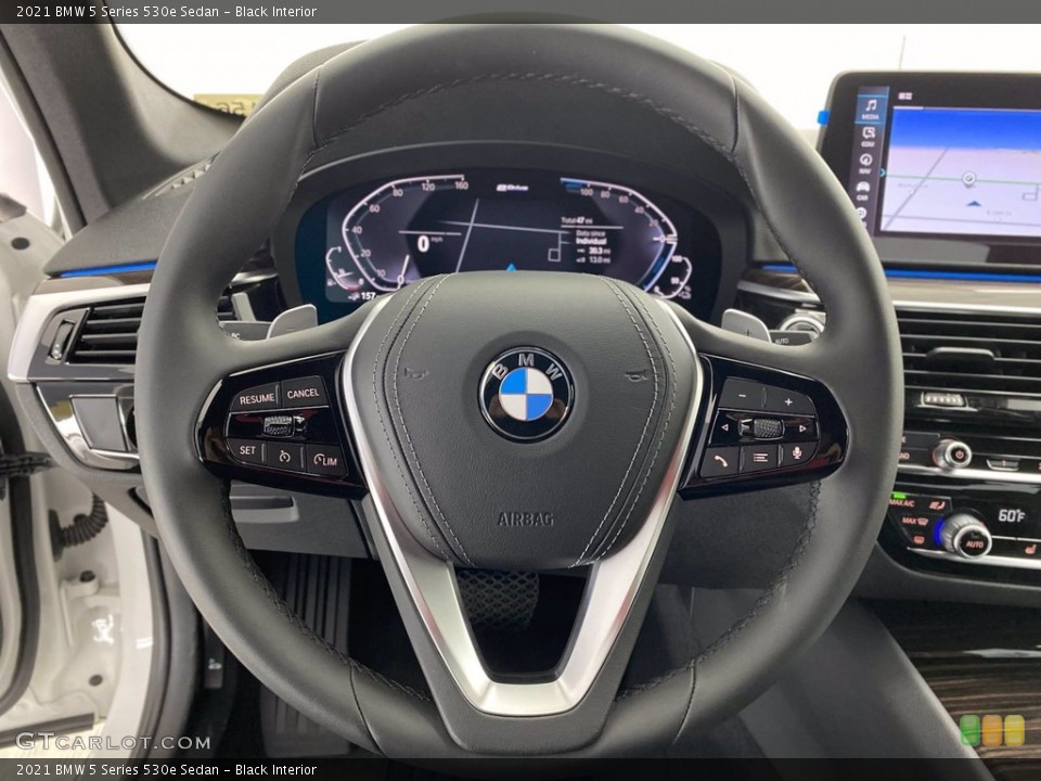 Black Interior Steering Wheel for the 2021 BMW 5 Series 530e Sedan #141778178