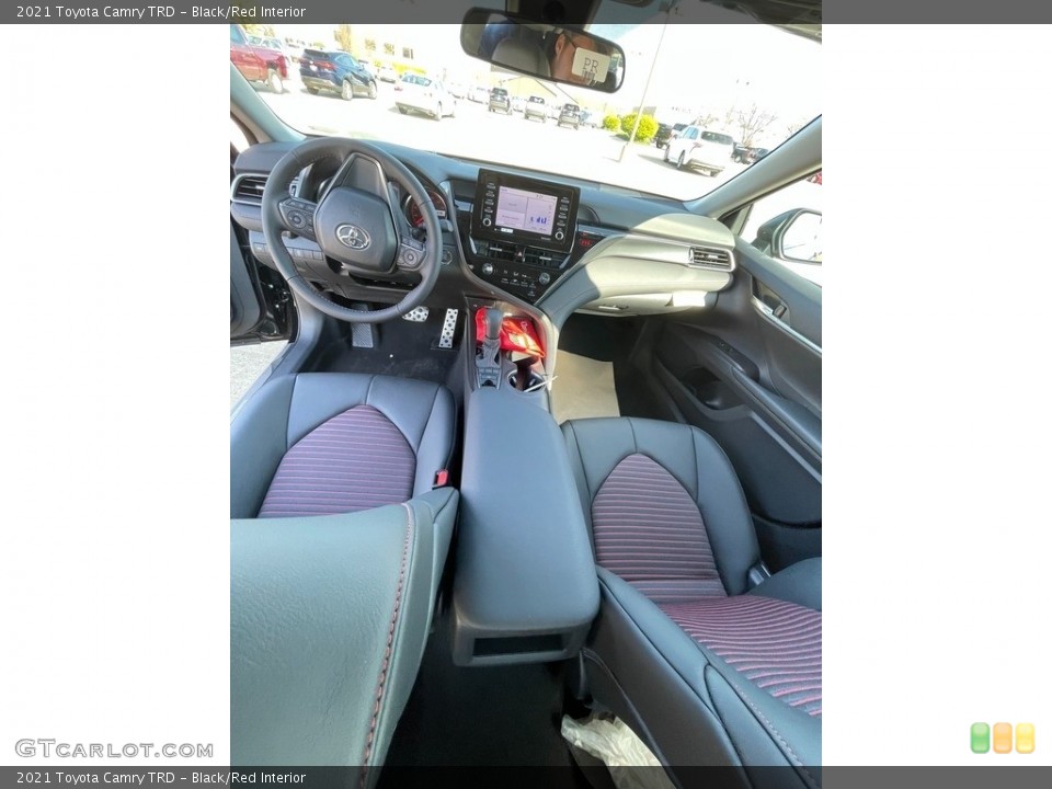 Black/Red Interior Front Seat for the 2021 Toyota Camry TRD #141778838
