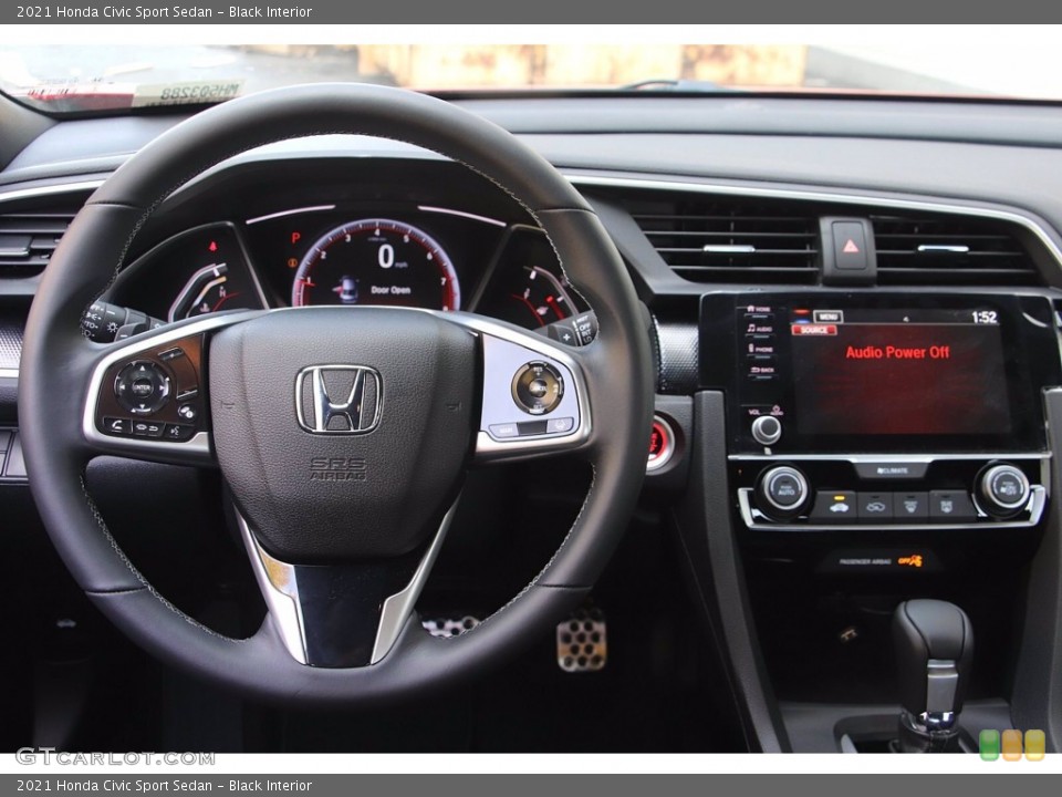 Black Interior Steering Wheel for the 2021 Honda Civic Sport Sedan #141779894