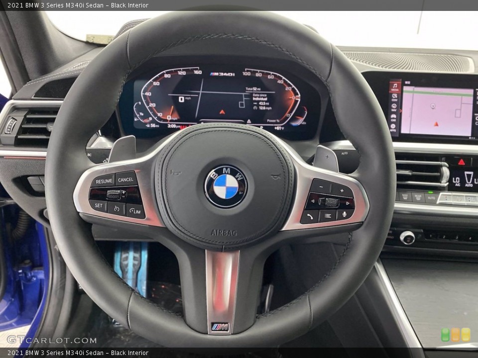 Black Interior Steering Wheel for the 2021 BMW 3 Series M340i Sedan #141781076