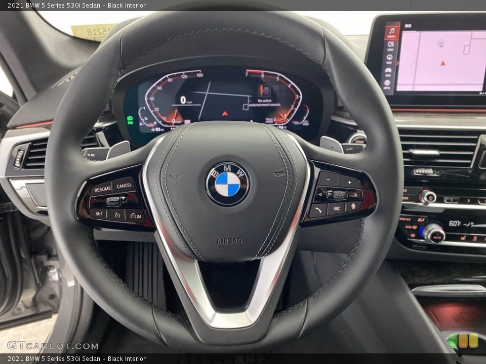 Black Interior Steering Wheel for the 2021 BMW 5 Series 530i Sedan #141786032