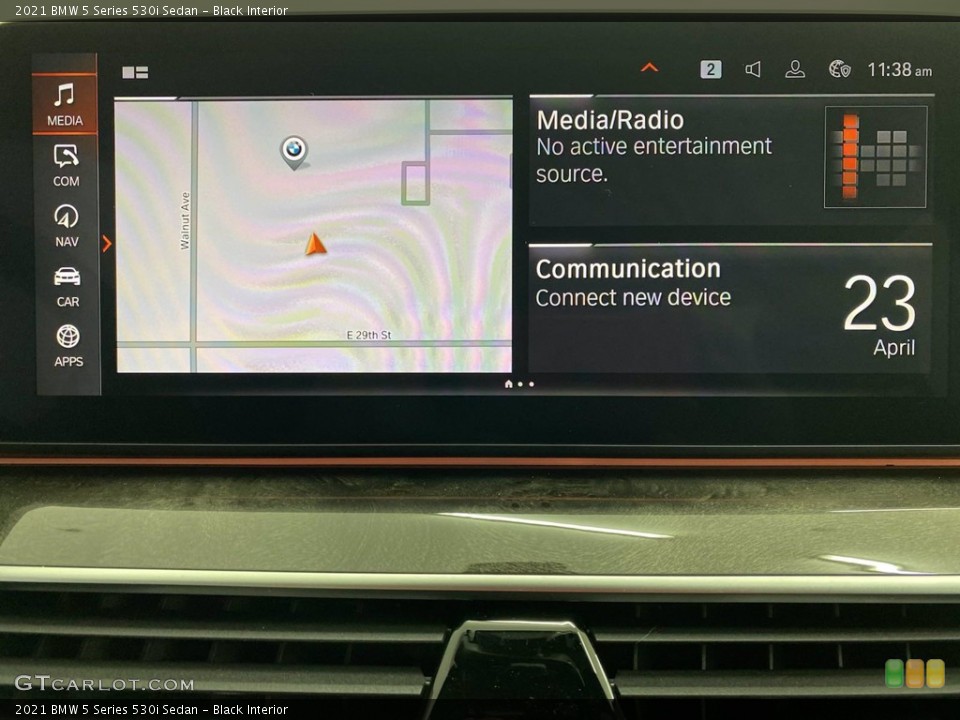 Black Interior Navigation for the 2021 BMW 5 Series 530i Sedan #141786088