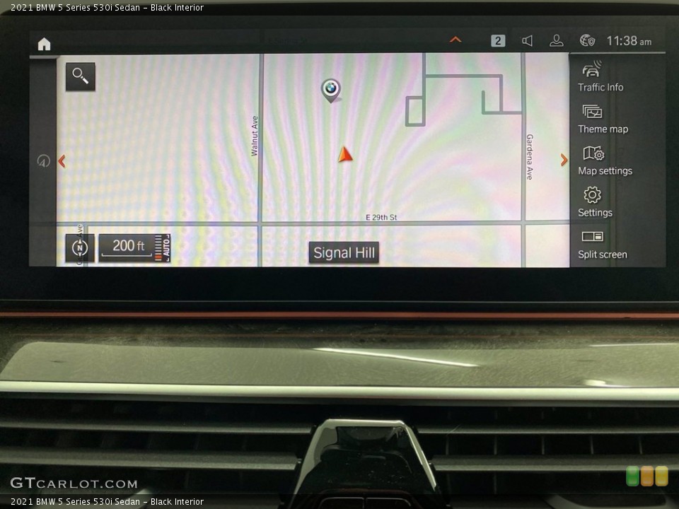 Black Interior Navigation for the 2021 BMW 5 Series 530i Sedan #141786098