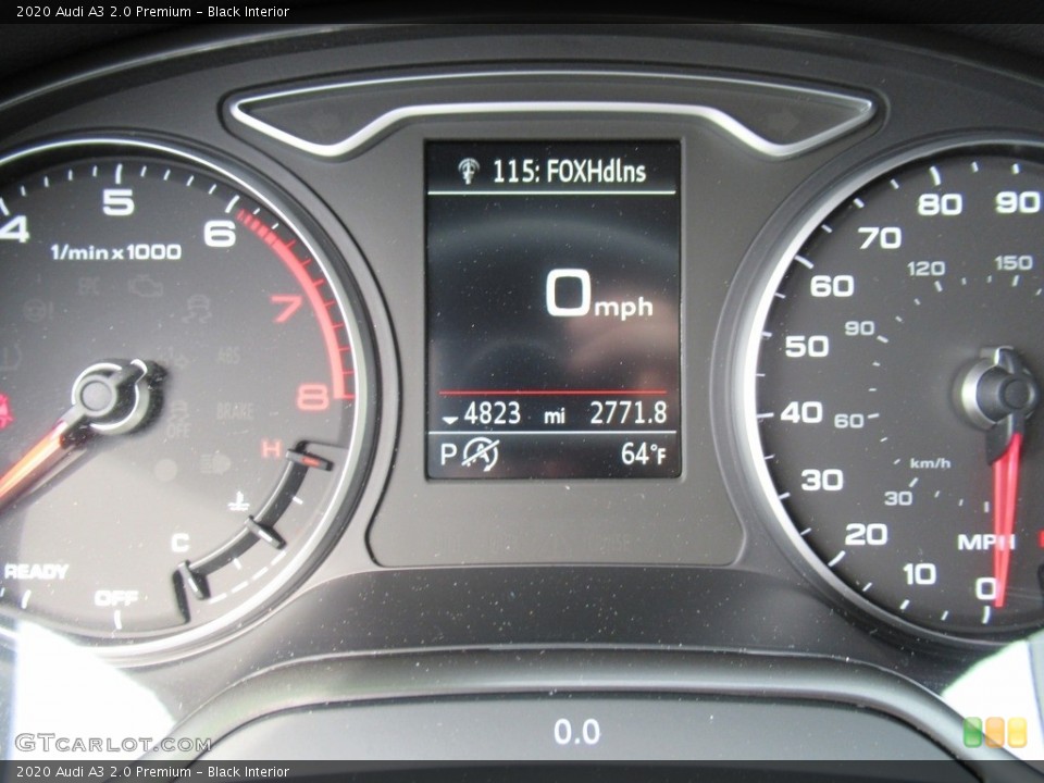Black Interior Gauges for the 2020 Audi A3 2.0 Premium #141789412