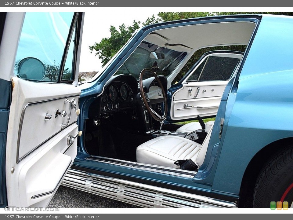 White/Black Interior Front Seat for the 1967 Chevrolet Corvette Coupe #141793340