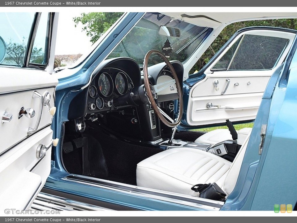 White/Black Interior Front Seat for the 1967 Chevrolet Corvette Coupe #141793360