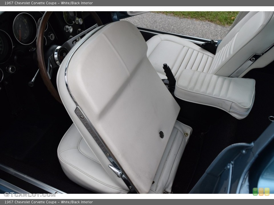 White/Black Interior Front Seat for the 1967 Chevrolet Corvette Coupe #141793575