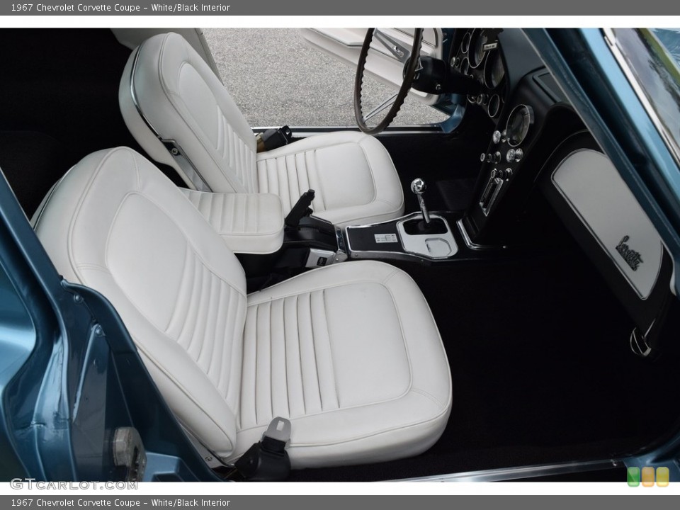 White/Black Interior Front Seat for the 1967 Chevrolet Corvette Coupe #141793757