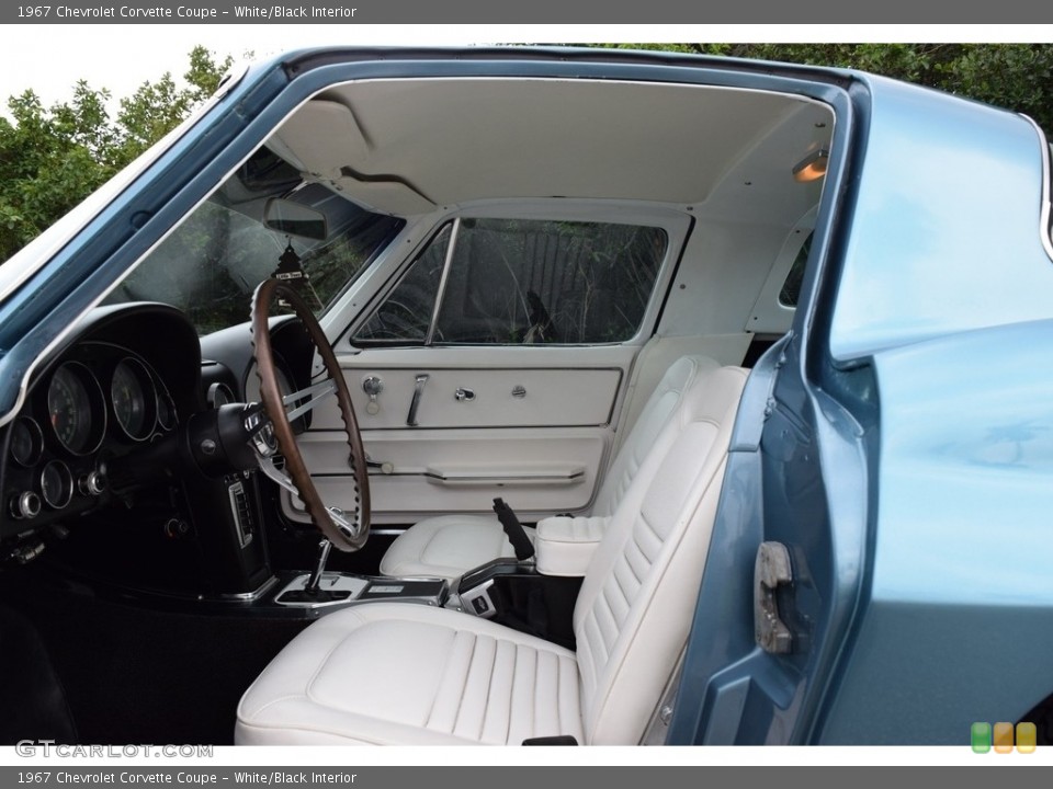 White/Black Interior Front Seat for the 1967 Chevrolet Corvette Coupe #141794063