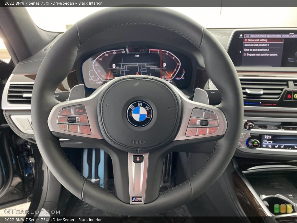 Black Interior Steering Wheel for the 2022 BMW 7 Series 750i xDrive Sedan #141794336