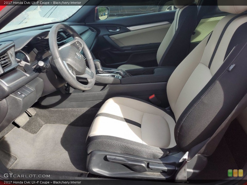 Black/Ivory Interior Front Seat for the 2017 Honda Civic LX-P Coupe #141796478