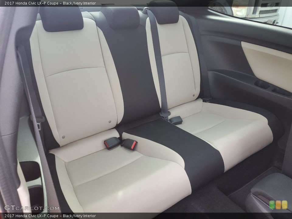 Black/Ivory Interior Rear Seat for the 2017 Honda Civic LX-P Coupe #141797141