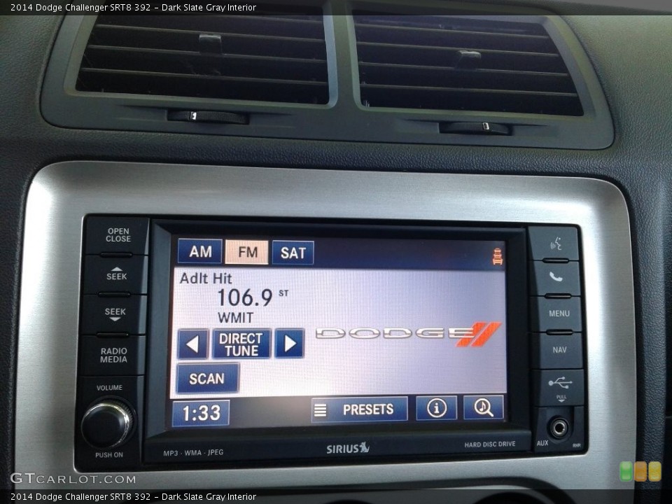 Dark Slate Gray Interior Controls for the 2014 Dodge Challenger SRT8 392 #141804220