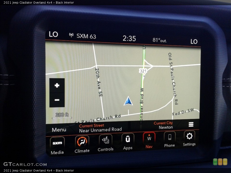 Black Interior Navigation for the 2021 Jeep Gladiator Overland 4x4 #141808438