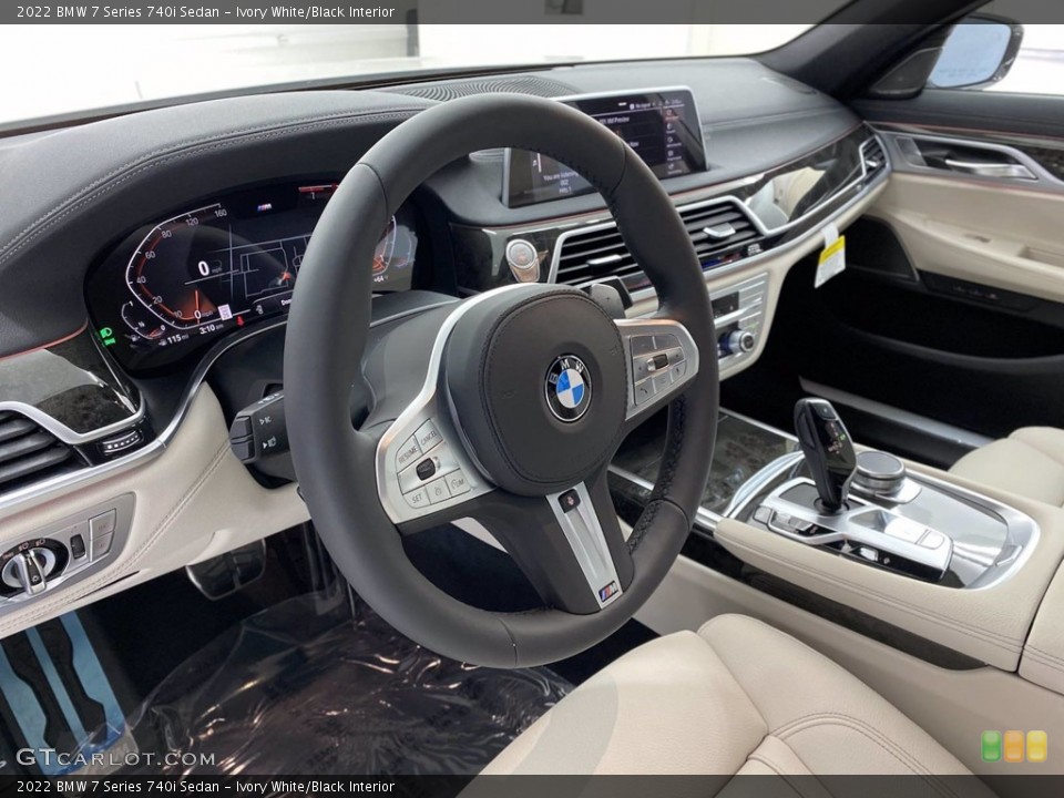 Ivory White/Black Interior Dashboard for the 2022 BMW 7 Series 740i Sedan #141811329