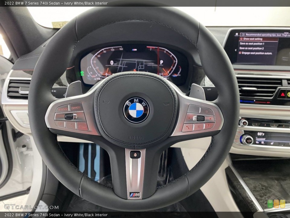 Ivory White/Black Interior Steering Wheel for the 2022 BMW 7 Series 740i Sedan #141811375