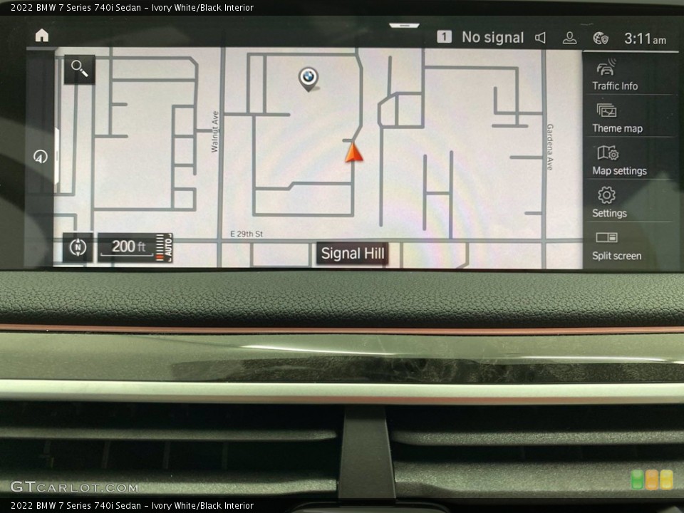 Ivory White/Black Interior Navigation for the 2022 BMW 7 Series 740i Sedan #141811516