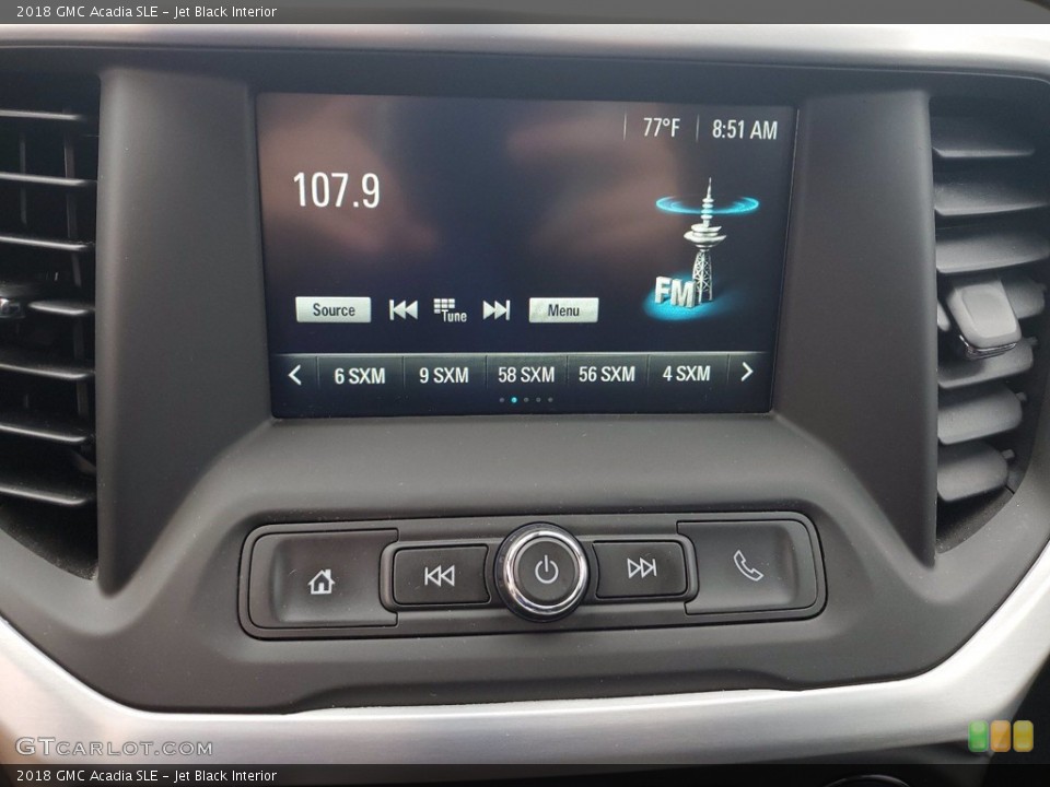 Jet Black Interior Controls for the 2018 GMC Acadia SLE #141814555