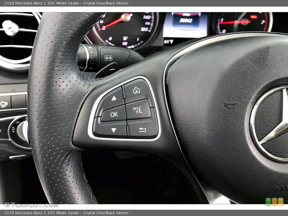 Crystal Grey/Black Interior Steering Wheel for the 2018 Mercedes-Benz C 300 4Matic Sedan #141819442