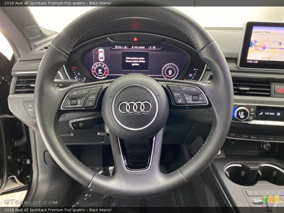 Black Interior Steering Wheel for the 2018 Audi A5 Sportback Premium Plus quattro #141824714