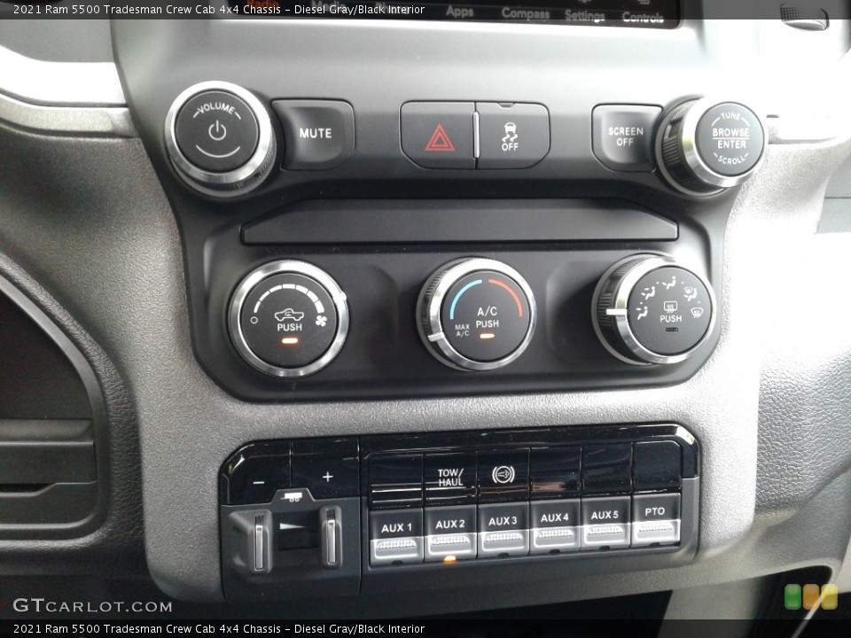 Diesel Gray/Black Interior Controls for the 2021 Ram 5500 Tradesman Crew Cab 4x4 Chassis #141825173