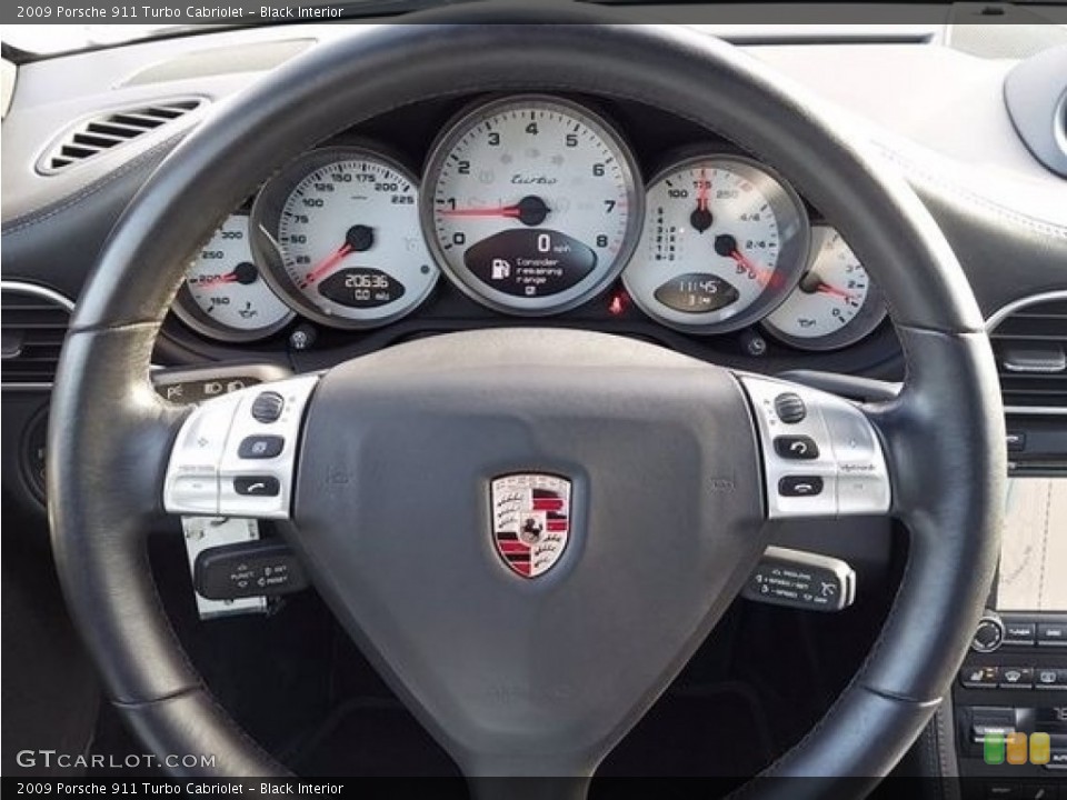 Black Interior Steering Wheel for the 2009 Porsche 911 Turbo Cabriolet #141830848