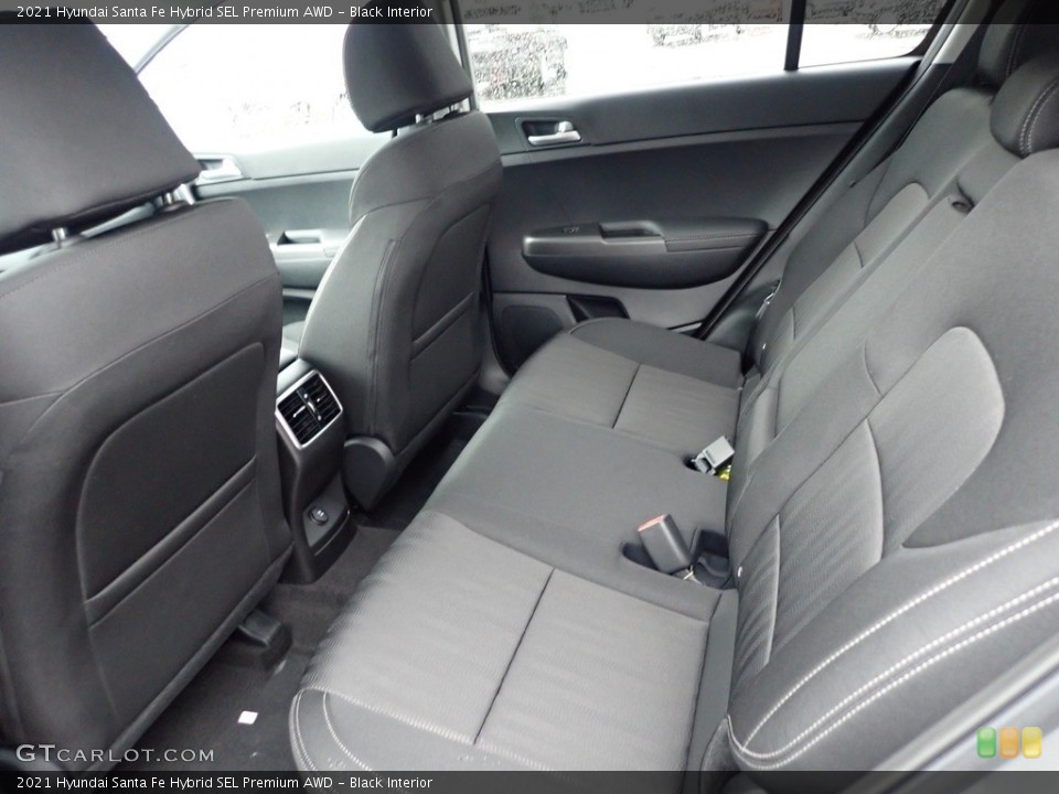 Black Interior Rear Seat for the 2021 Hyundai Santa Fe Hybrid SEL Premium AWD #141832132