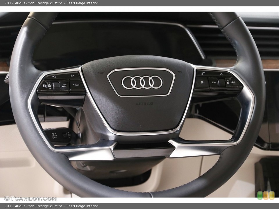 Pearl Beige Interior Steering Wheel for the 2019 Audi e-tron Prestige quattro #141837076