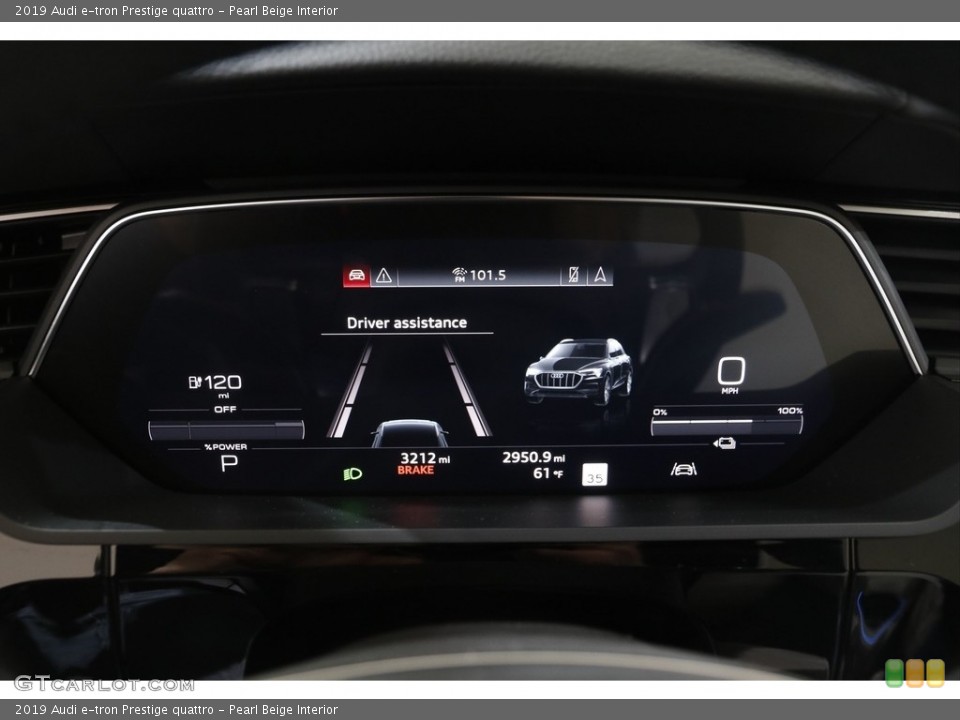 Pearl Beige Interior Gauges for the 2019 Audi e-tron Prestige quattro #141837088