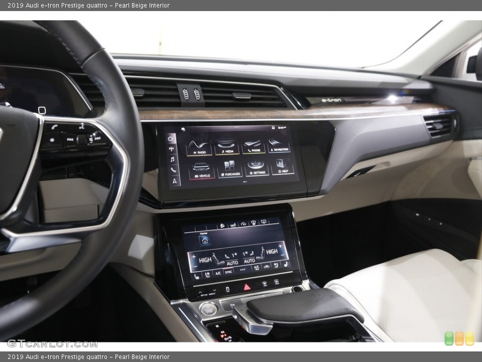 Pearl Beige Interior Controls for the 2019 Audi e-tron Prestige quattro #141837103