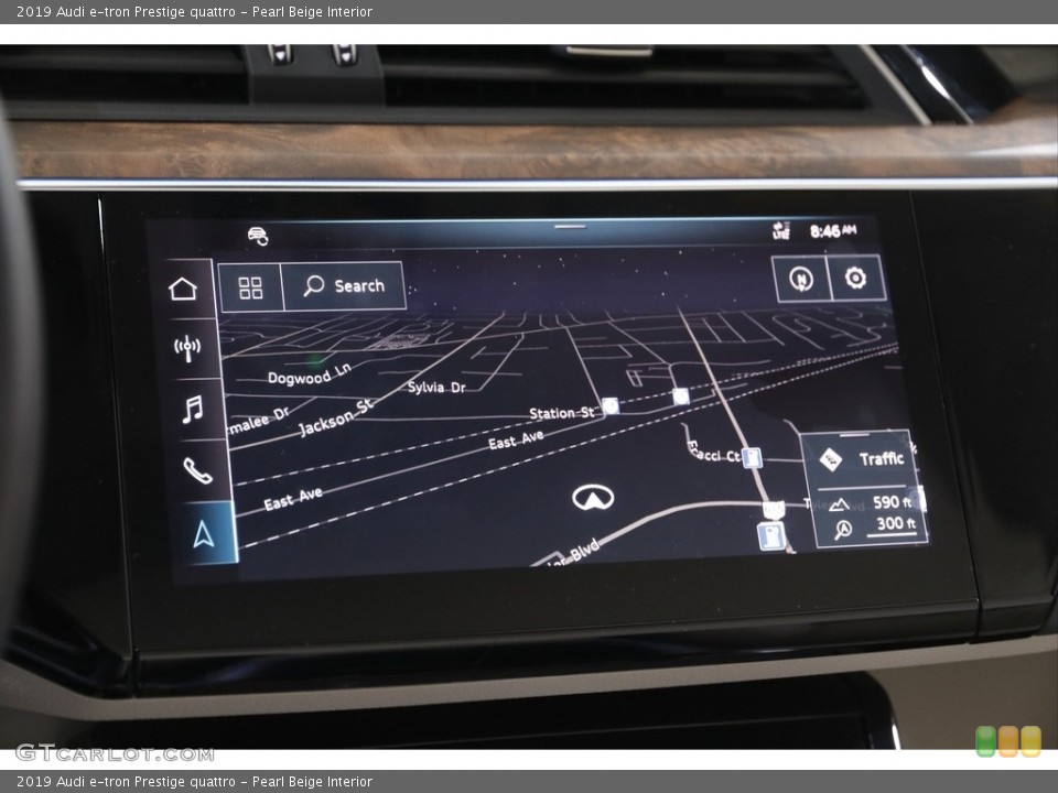 Pearl Beige Interior Navigation for the 2019 Audi e-tron Prestige quattro #141837169