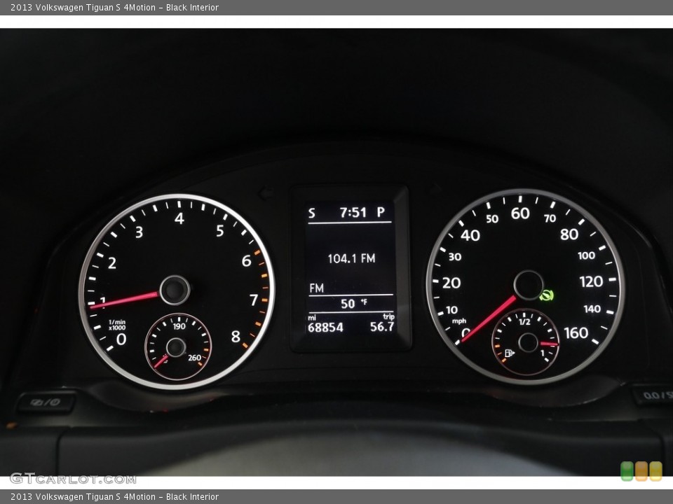 Black Interior Gauges for the 2013 Volkswagen Tiguan S 4Motion #141840966
