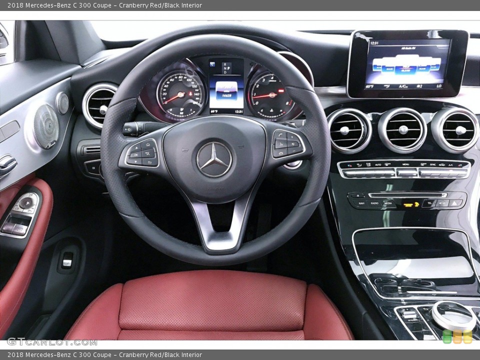Cranberry Red/Black Interior Dashboard for the 2018 Mercedes-Benz C 300 Coupe #141844326