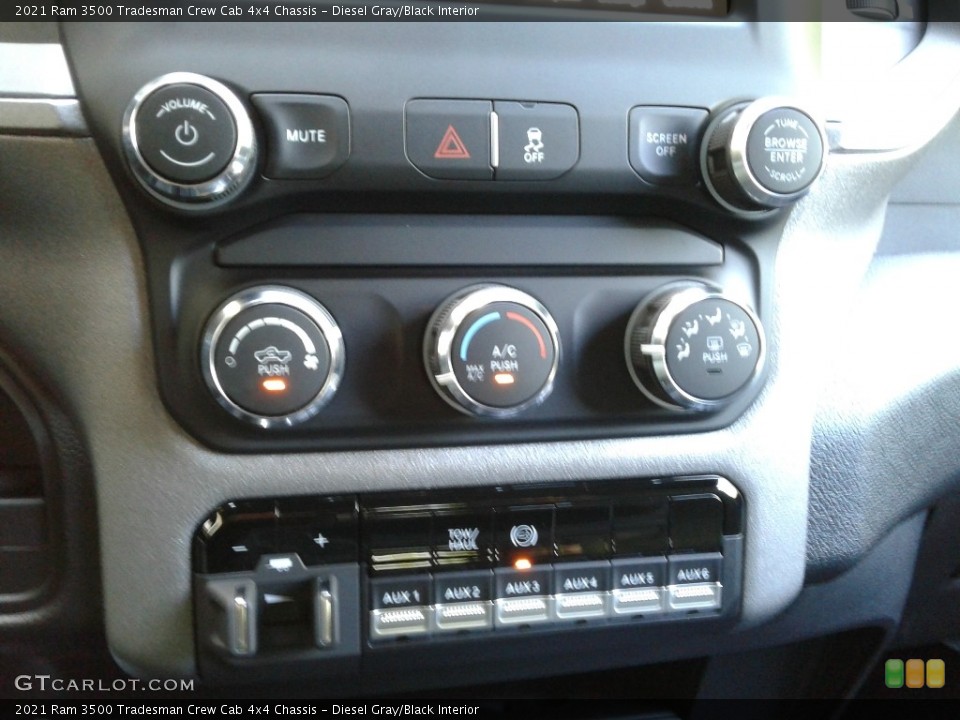 Diesel Gray/Black Interior Controls for the 2021 Ram 3500 Tradesman Crew Cab 4x4 Chassis #141844701