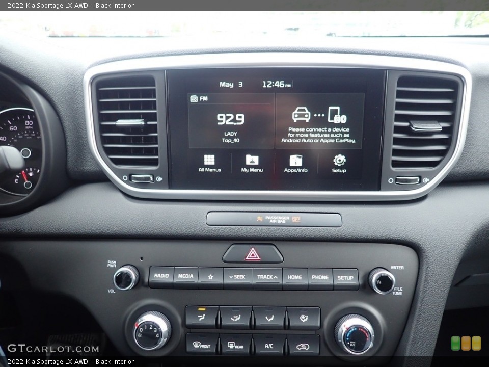 Black Interior Controls for the 2022 Kia Sportage LX AWD #141856135